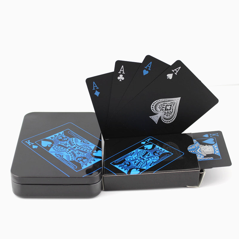 Blue and Black Poker Cards